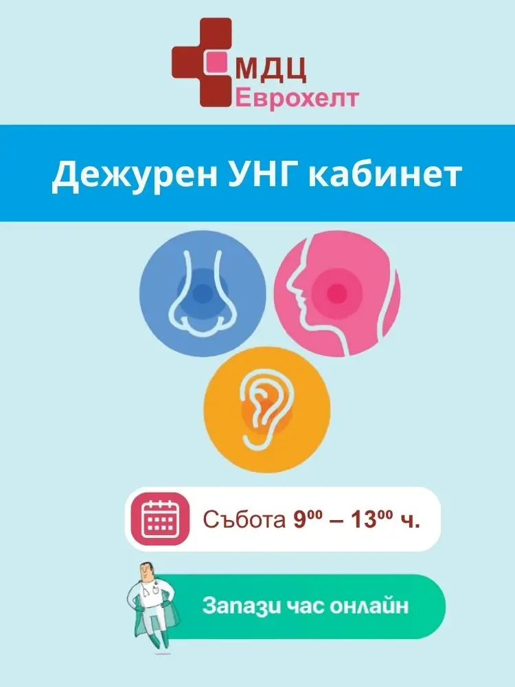 Дежурен УНГ кабинет МБАЛ Европа и МДЦ Еврохелт